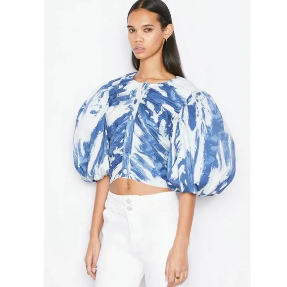 Frame puff sleeve  jean jacket in denim - Picture 3 of 3